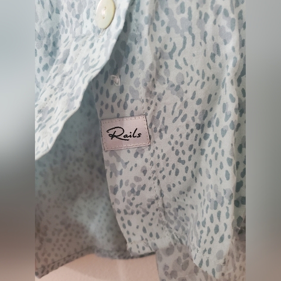 Womens Rails Whitney Shirt Size Large Mint Boa - Picture 6 of 14
